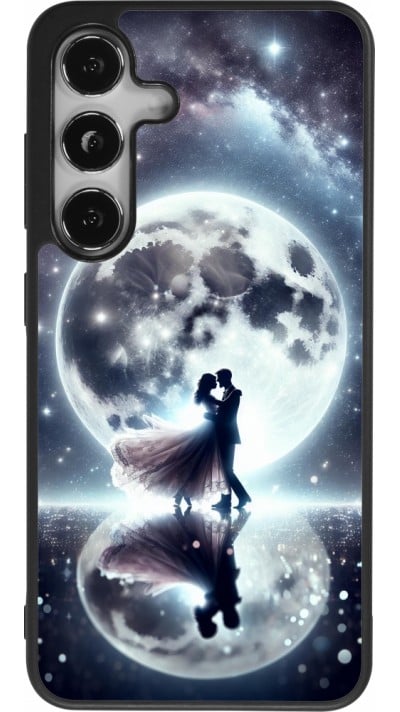 Coque Samsung Galaxy S24 - Silicone rigide noir Valentine 2024 Love under the moon