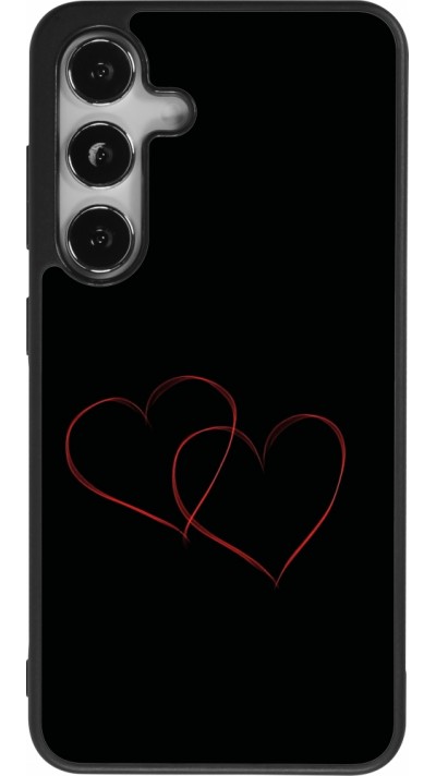 Coque Samsung Galaxy S24 - Silicone rigide noir Valentine 2023 attached heart