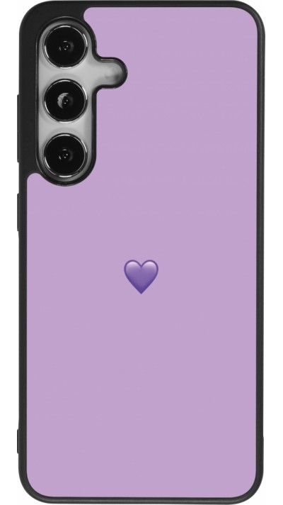 Samsung Galaxy S24 Case Hülle - Silikon schwarz Valentine 2023 purpule single heart