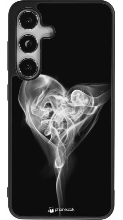 Coque Samsung Galaxy S24 - Silicone rigide noir Valentine 2022 Black Smoke