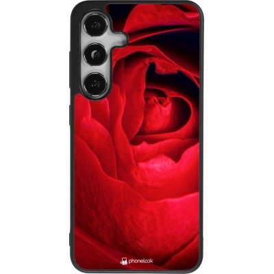 Samsung Galaxy S24 Case Hülle - Silikon schwarz Valentine 2022 Rose