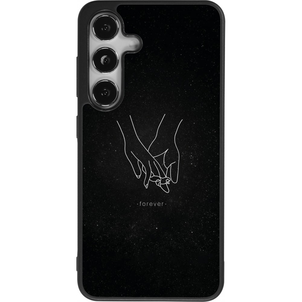 Coque Samsung Galaxy S24 - Silicone rigide noir Valentine 2023 hands forever