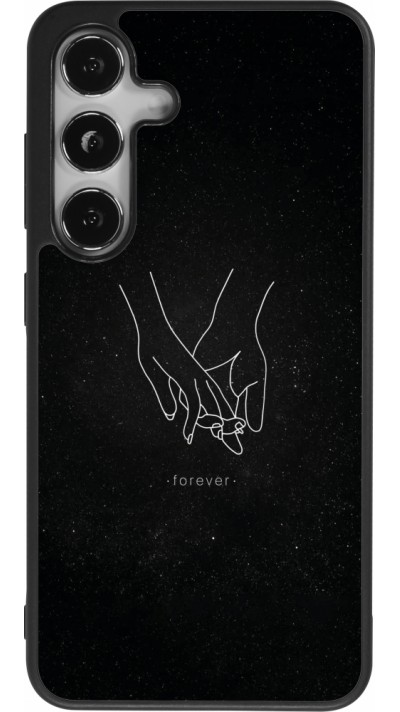 Coque Samsung Galaxy S24 - Silicone rigide noir Valentine 2023 hands forever
