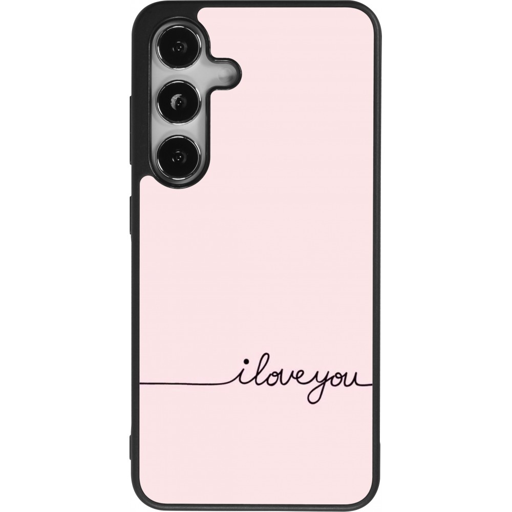 Coque Samsung Galaxy S24 - Silicone rigide noir Valentine 2023 i love you writing