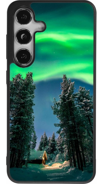 Coque Samsung Galaxy S24 - Silicone rigide noir Winter 22 Northern Lights