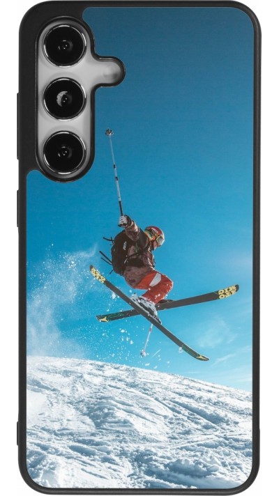 Samsung Galaxy S24 Case Hülle - Silikon schwarz Winter 22 Ski Jump