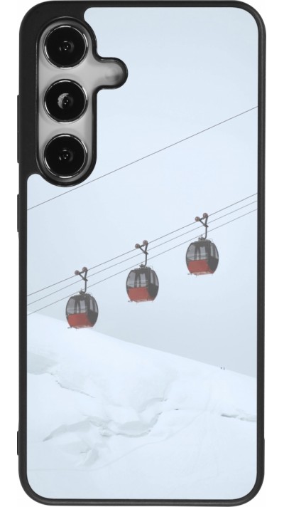 Coque Samsung Galaxy S24 - Silicone rigide noir Winter 22 ski lift
