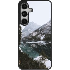Coque Samsung Galaxy S24 - Silicone rigide noir Winter 22 snowy mountain and lake