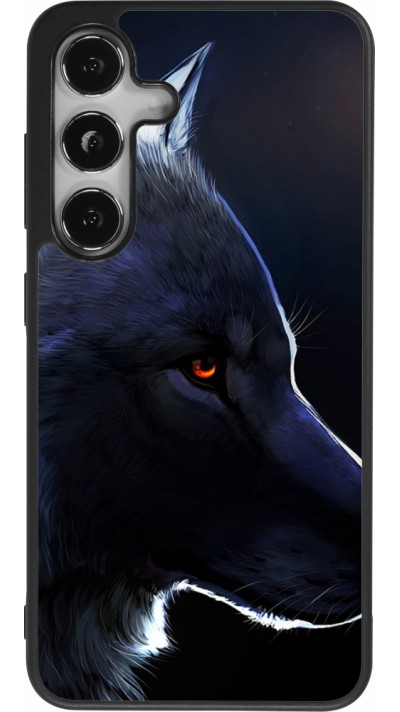 Coque Samsung Galaxy S24 - Silicone rigide noir Wolf Shape
