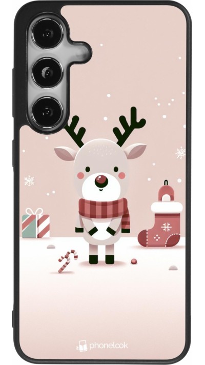 Coque Samsung Galaxy S24 - Silicone rigide noir Noël 2023 Choupinette Renne