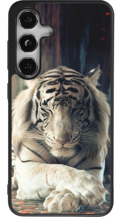 Coque Samsung Galaxy S24 - Silicone rigide noir Zen Tiger