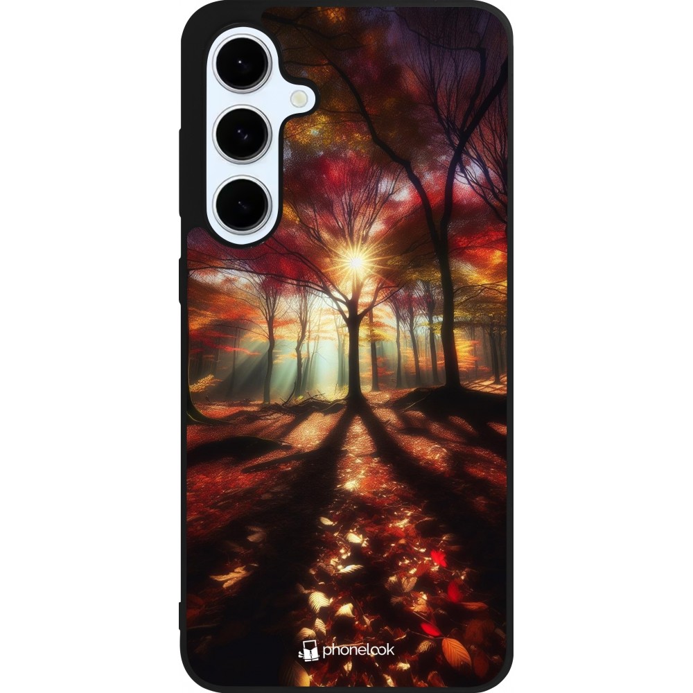 Samsung Galaxy S24 FE Case Hülle - Silikon schwarz Herbstlicher goldener Glanz