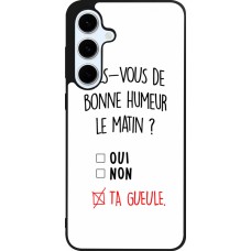 Coque Samsung Galaxy S24 FE - Silicone rigide noir Bonne humeur matin