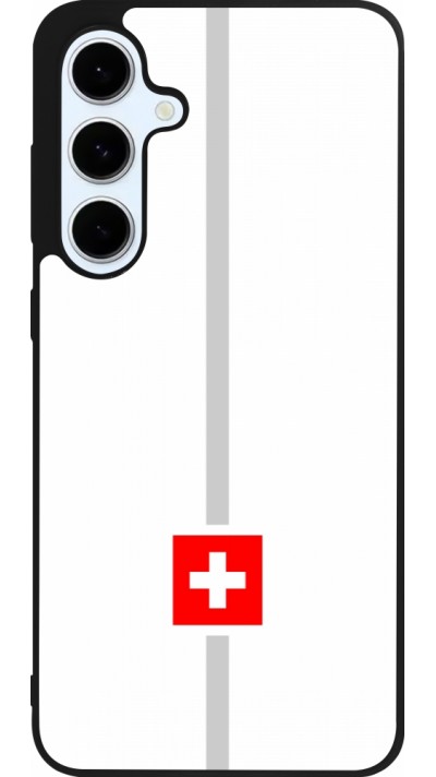 Samsung Galaxy S24 FE Case Hülle - Silikon schwarz Kanton CH weiss