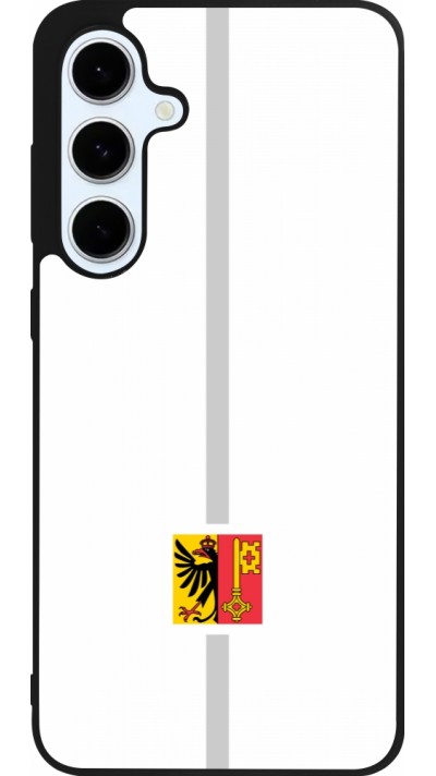 Samsung Galaxy S24 FE Case Hülle - Silikon schwarz Kanton GE weiss