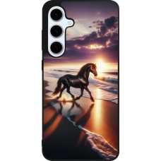 Samsung Galaxy S24 FE Case Hülle - Silikon schwarz Pferd majestätisch Strand