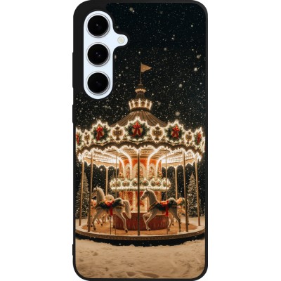 Coque Samsung Galaxy S24 FE - Silicone rigide noir Christmas 25 Carousel