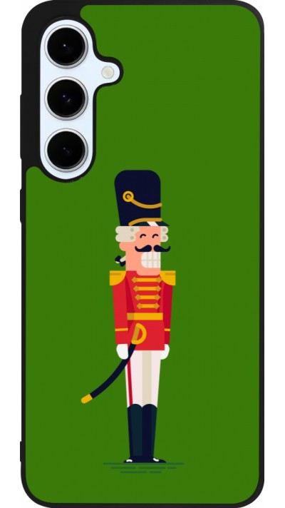Coque Samsung Galaxy S24 FE - Silicone rigide noir Christmas 25 Nutcracker Green