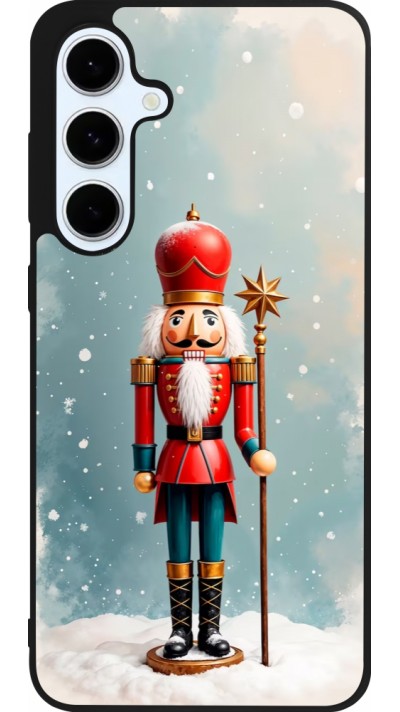 Coque Samsung Galaxy S24 FE - Silicone rigide noir Christmas 25 Nutcracker Snow
