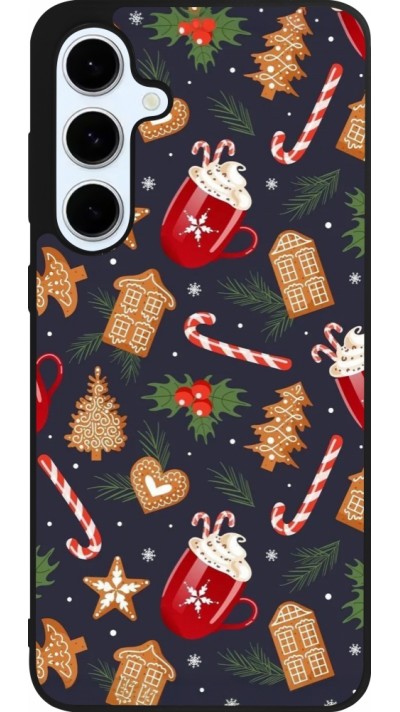 Coque Samsung Galaxy S24 FE - Silicone rigide noir Christmas 25 Pattern Gingerbread House