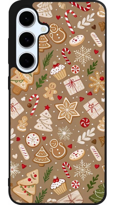 Coque Samsung Galaxy S24 FE - Silicone rigide noir Christmas 25 Pattern Ginger Cookie