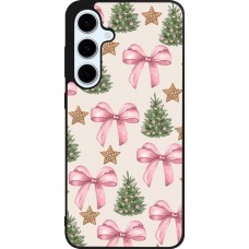 Coque Samsung Galaxy S24 FE - Silicone rigide noir Christmas 25 Vintage Ribbons