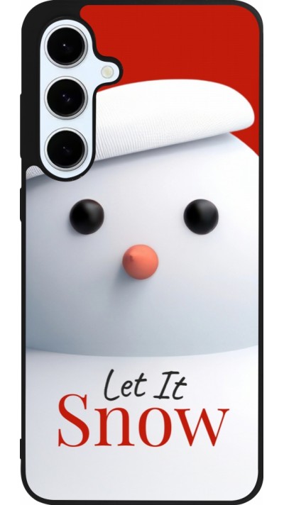 Coque Samsung Galaxy S24 FE - Silicone rigide noir Christmas 25 Xmas Snowman