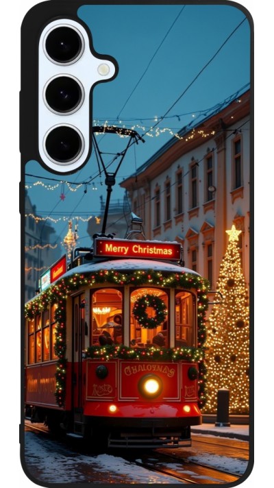 Coque Samsung Galaxy S24 FE - Silicone rigide noir Christmas 25 Xmas Train