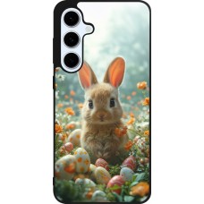 Coque Samsung Galaxy S24 FE - Silicone rigide noir Easter 2026 Rabbit in the garden