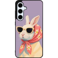 Coque Samsung Galaxy S24 FE - Silicone rigide noir Easter 2026 Rabbit with scarf