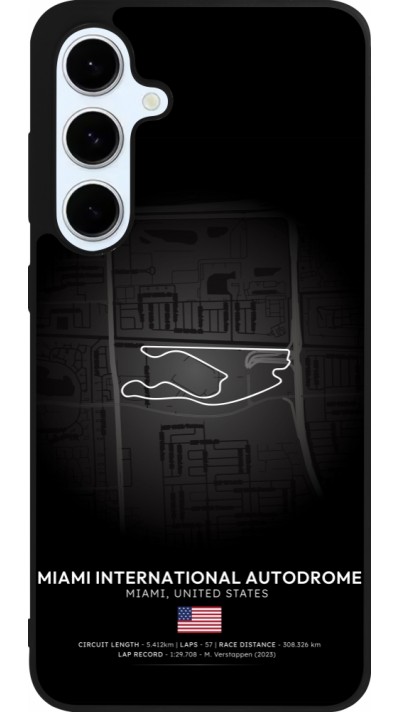 Coque Samsung Galaxy S24 FE - Silicone rigide noir F1 Track 2025 Miami