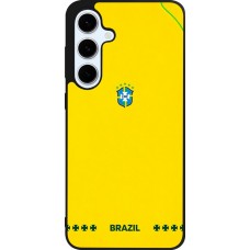 Coque Samsung Galaxy S24 FE - Silicone rigide noir Maillot de football Bresil 2026 personnalisable