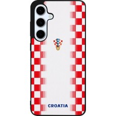 Coque Samsung Galaxy S24 FE - Silicone rigide noir Maillot de football Croatie 2026 personnalisable