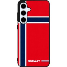 Coque Samsung Galaxy S24 FE - Silicone rigide noir Maillot de football Norvège 2026 personnalisable
