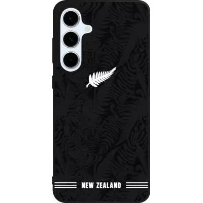 Samsung Galaxy S24 FE Case Hülle - Silikon schwarz Neuseeland 2026 personalisierbares Fussballtrikot