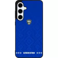Coque Samsung Galaxy S24 FE - Silicone rigide noir Maillot de football Ouzbékistan 2026 personnalisable