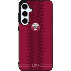 Coque Samsung Galaxy S24 FE - Silicone rigide noir Maillot de football Qatar 2026 personnalisable