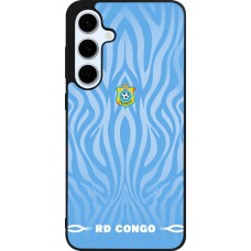 Coque Samsung Galaxy S24 FE - Silicone rigide noir Maillot de football RD Congo 2026 personnalisable