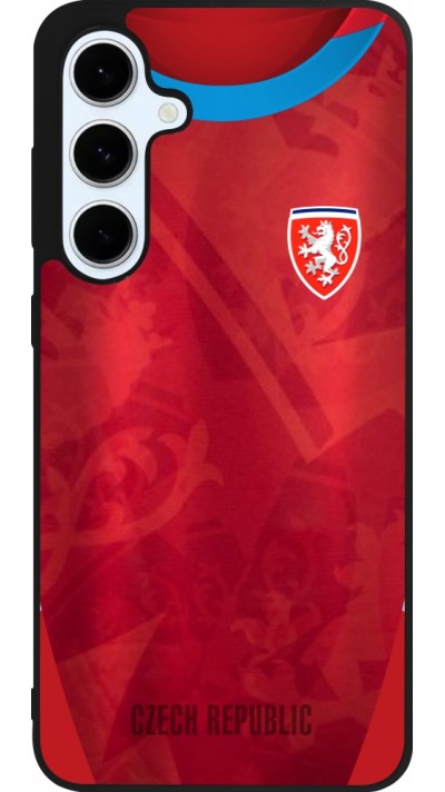 Coque Samsung Galaxy S24 FE - Silicone rigide noir Maillot de football République Tchèque personnalisable