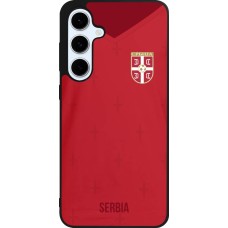 Coque Samsung Galaxy S24 FE - Silicone rigide noir Maillot de football Serbie 2022 personnalisable