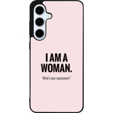 Samsung Galaxy S24 FE Case Hülle - Silikon schwarz I am a woman