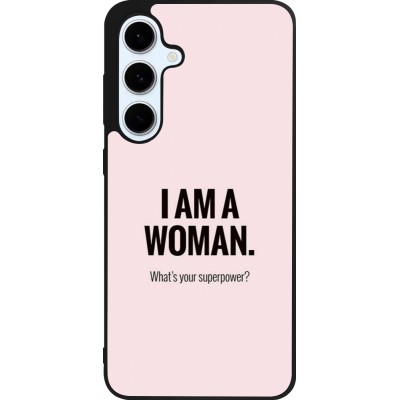 Coque Samsung Galaxy S24 FE - Silicone rigide noir I am a woman