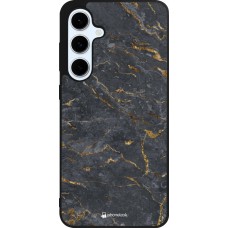 Coque Samsung Galaxy S24 FE - Silicone rigide noir Grey Gold Marble