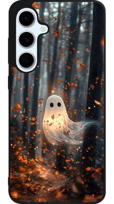 Coque Samsung Galaxy S24 FE - Silicone rigide noir Halloween 2025 Ghost in the forest