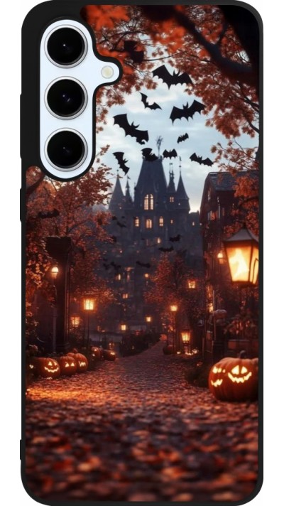 Coque Samsung Galaxy S24 FE - Silicone rigide noir Halloween 2025 Haunted house