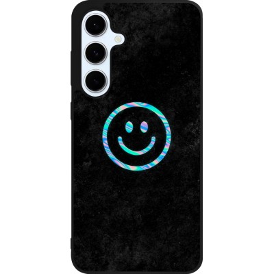Samsung Galaxy S24 FE Case Hülle - Silikon schwarz Happy smiley irisirt