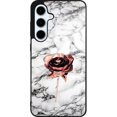 Samsung Galaxy S24 FE Case Hülle - Silikon schwarz Marble Rose Gold