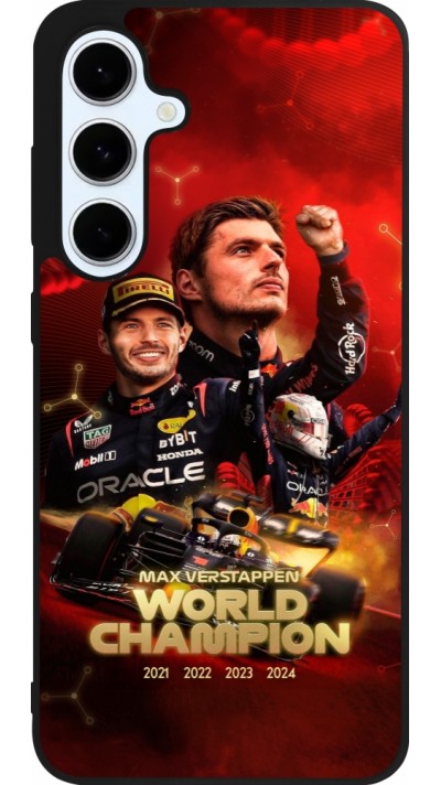 Coque Samsung Galaxy S24 FE - Silicone rigide noir Max Verstappen Champion 2023