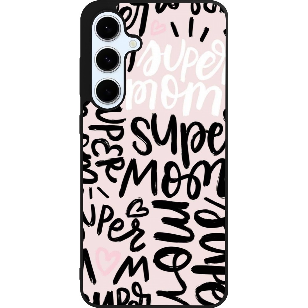 Samsung Galaxy S24 FE Case Hülle - Silikon schwarz Mom 2024 Super mom