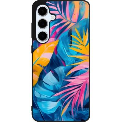 Coque Samsung Galaxy S24 FE - Silicone rigide noir Palms Blue
